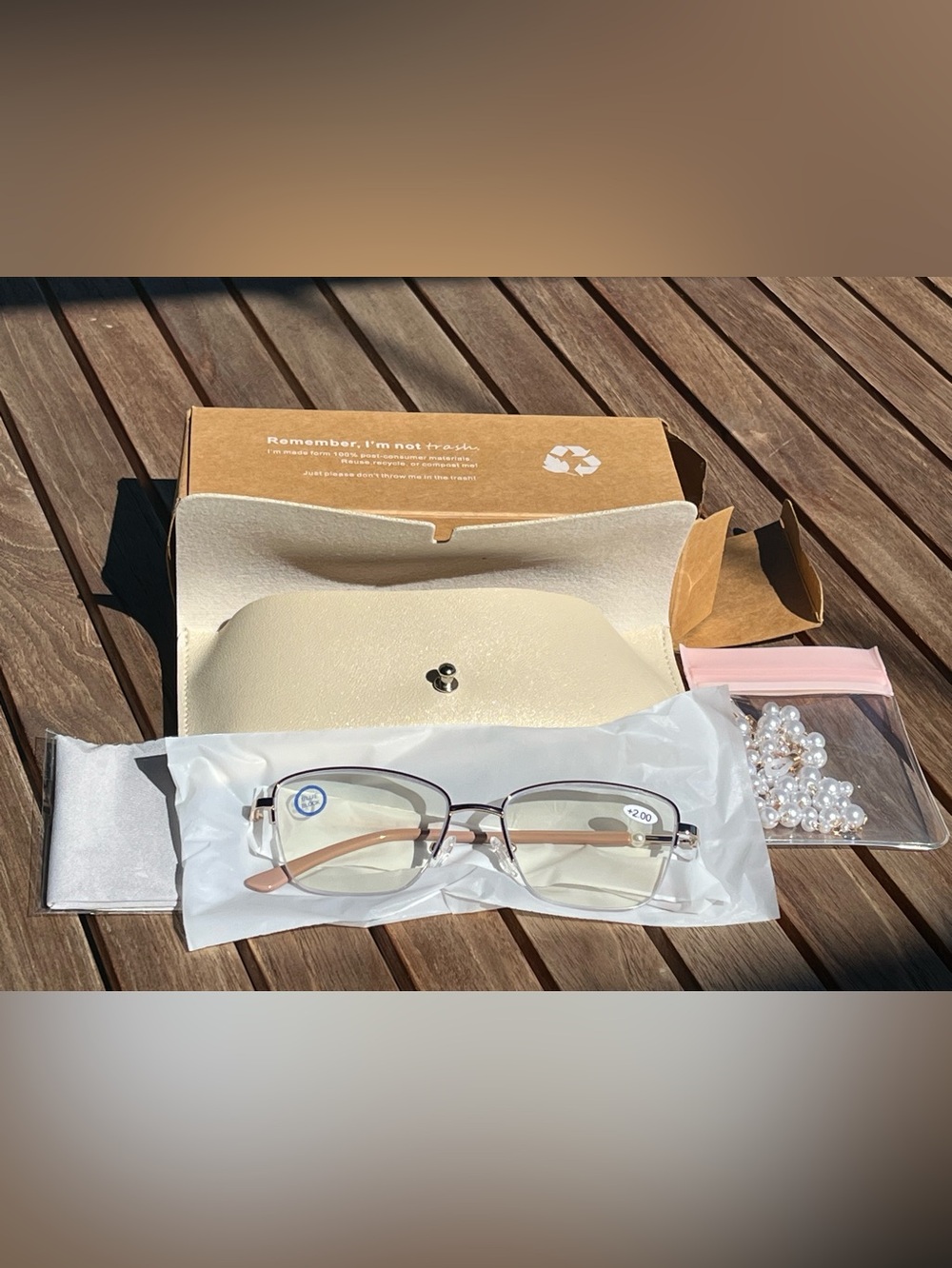 Reading Glasses with Pink Arms and Silver Frame